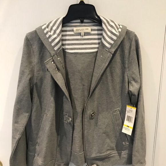 Jones New York Sport Petite Grey Heath Hoodie - Picture 5 of 6